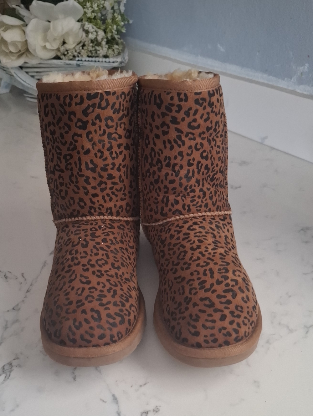 UGG Kids Leopard Print Boots in Brown and Black